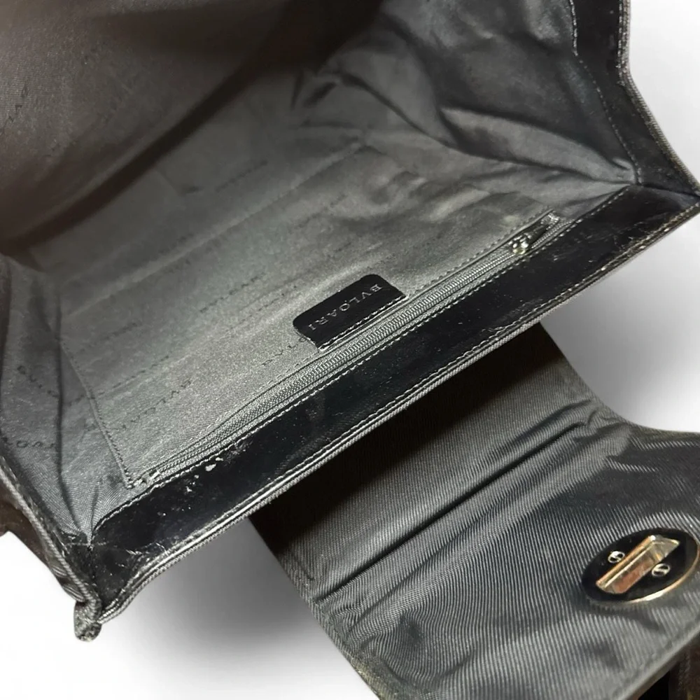 BVLGARI VTG 90s RARE Black Nylon Leather Backpack Discontinued [Authentic] — OS - Picture 7 of 8